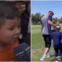 Niño del viral \&#039;Aguante Talleres\&#039; visita el equipo de los chilenos