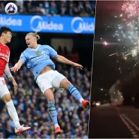 ¡En modo Copa Libertadores! Hinchas de Arsenal lanzan fuegos artificiales en hotel del City antes de visitar al Tottenham