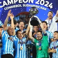 Gabriel Arias y festejos con Racing campeón: levantó el trofeo de la Copa Sudamericana como capitán