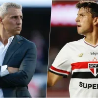 El bonito momento de Gonzalo Tapia con Hernán Crespo tras su primer gol en Sao Paulo