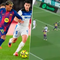 Dejó al arquero en el suelo: el increíble gol que se farreó Lamine Yamal en triunfo del Barcelona