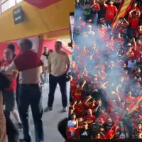 Hincha de Unión Española encara a dirigente y todo termina en pelea