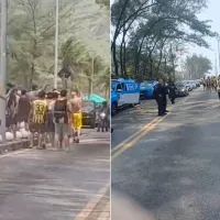 Clima tenso em praia do Rio antes de Flamengo x Peñarol; assista