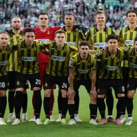 Jogadores do Kairat comemoram jogo contra o Real Madrid