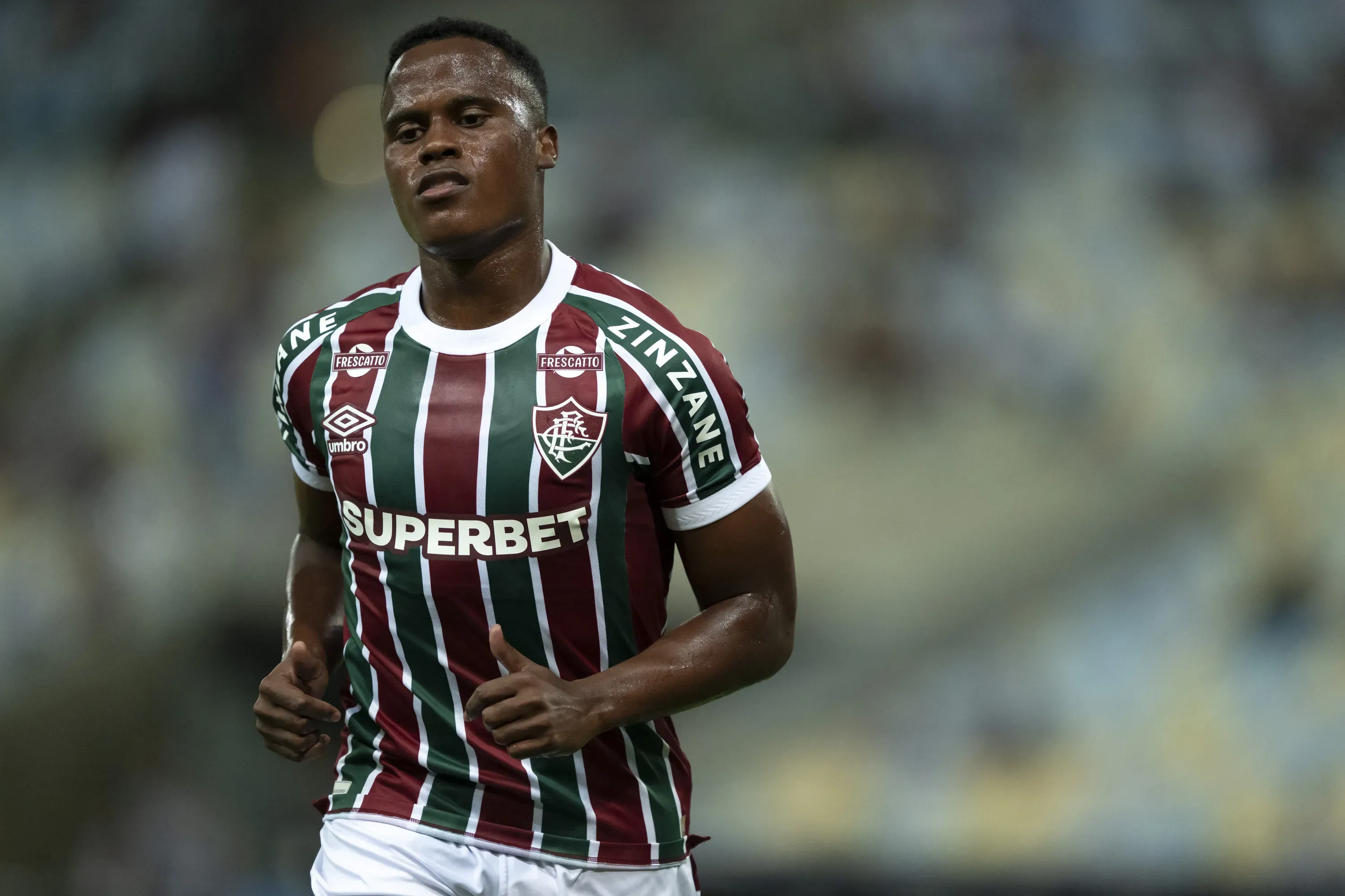 Jhon Arias quando jogaca pelo Fluminense durante partida contra o Union Espanola. Foto: Jorge Rodrigues/AGIF