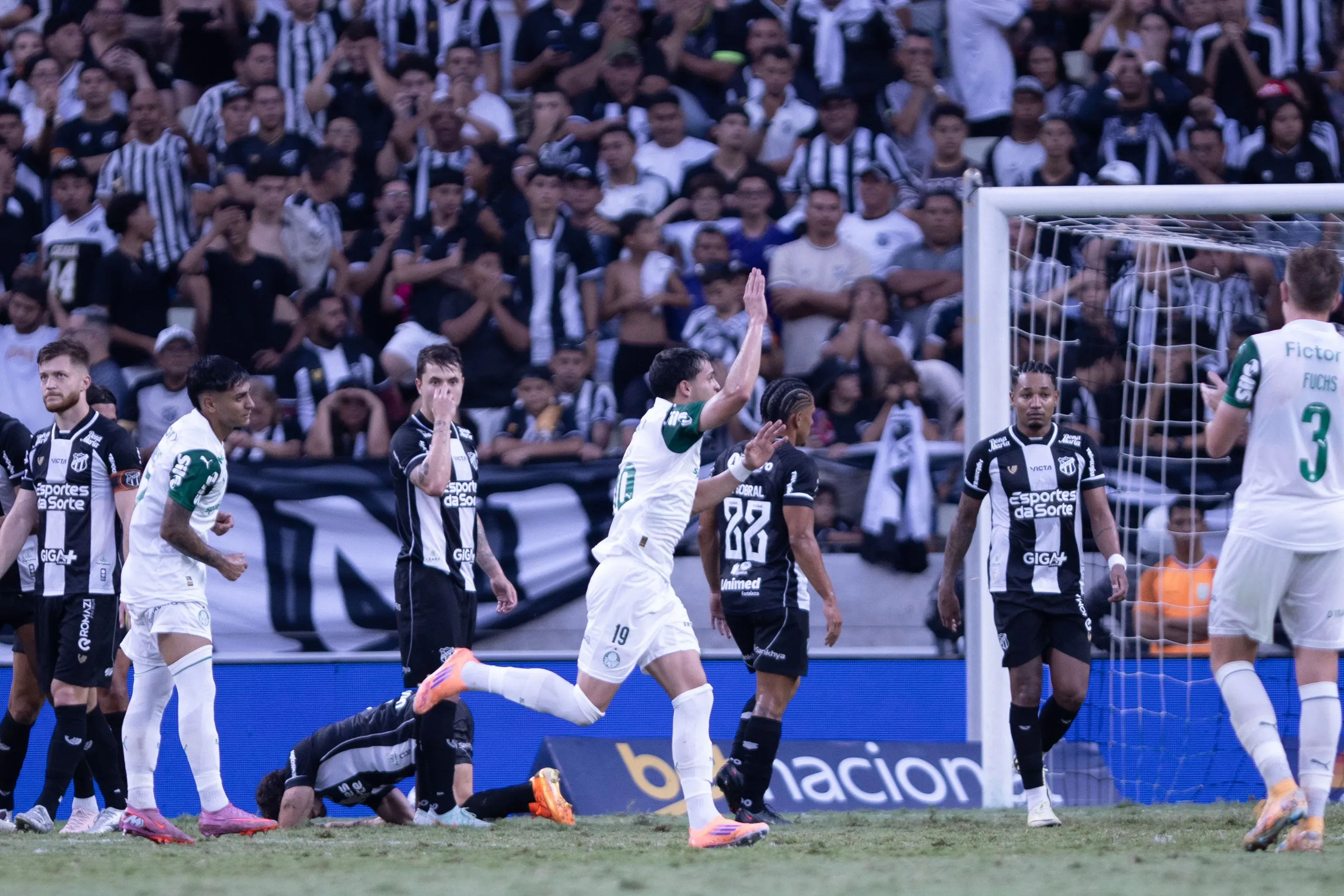 Palmeiras vence e rebaixa o Ceará no Castelão. Foto: Baggio Rodrigues/AGIF
