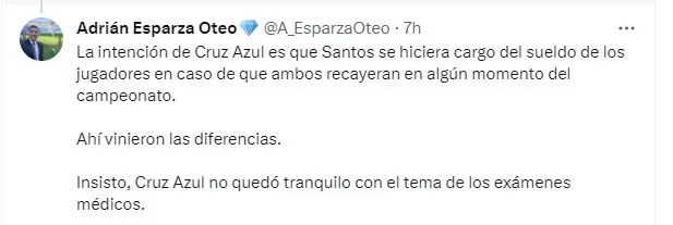 La cláusula que quiso imponer Cruz Azul (Twitter)