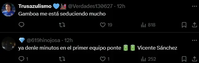 La afición pide más minutos para Gamboa. (X)
