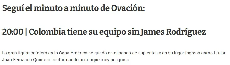 Ovación en su minuto a minuto