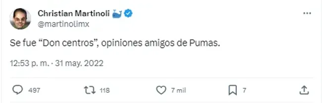 Christian Martinoli bautizando a Alan Mozo (Captura de Twitter)