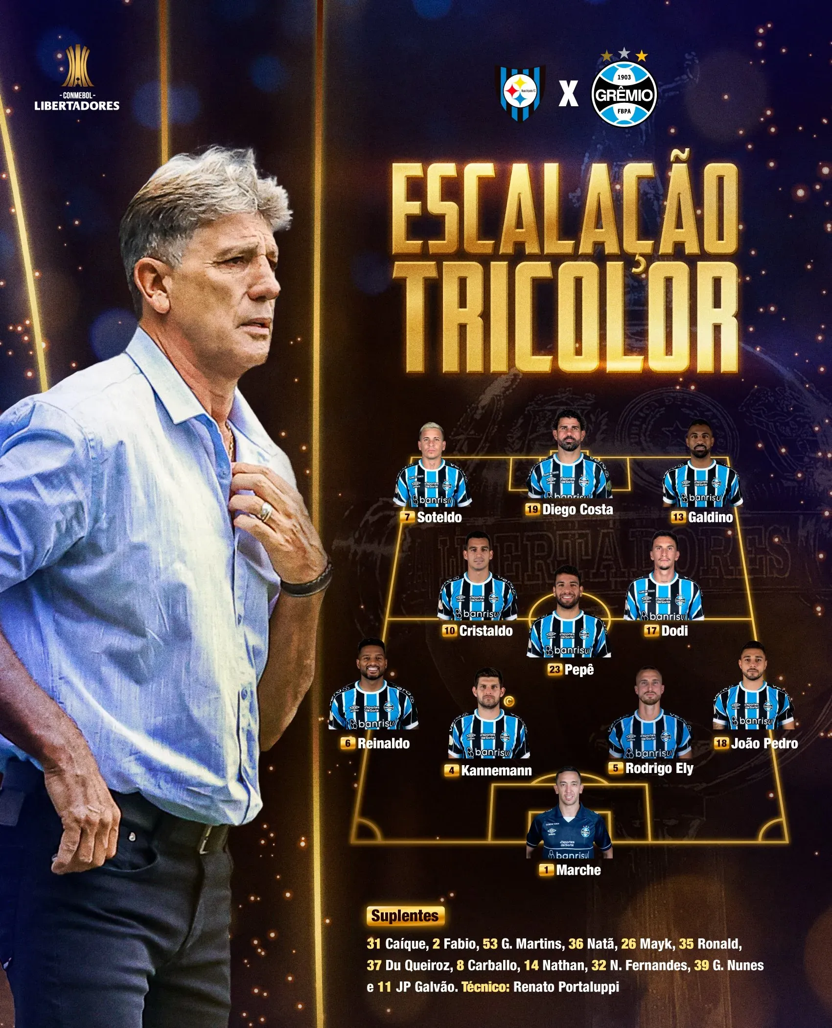 Foto: rede social X / Grêmio