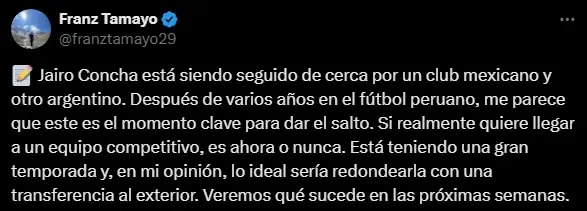 Jairo Concha podría dejar Universitario de Deportes (Foto: X).