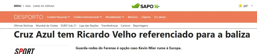 ¿Se va Kevin Mier? Desde Portugal revelan a su posible reemplazo en Cruz Azul. Noticias en tiempo real