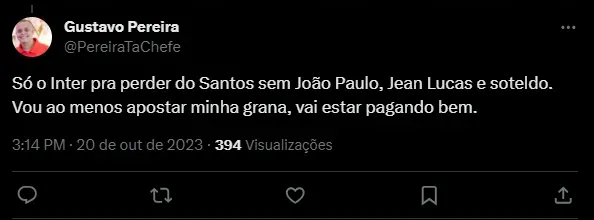 Santos perde João Paulo e Jean Lucas, suspensos, para jogo contra o Inter