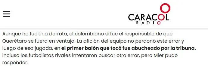Caracol se hizo eco del nuevo error de Kevin Mier en Cruz Azul