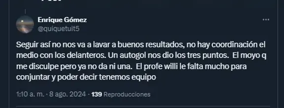 Afición de Comunicaciones señala a José Manuel Contreras