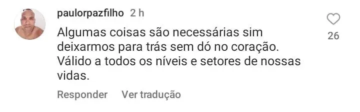 Comentário de internauta - Foto: Instagram Hugo Gloss