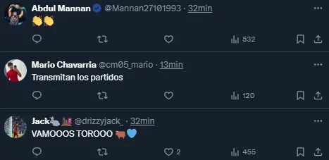 Reacción de la afición al gol del Toro Fernández. (X)