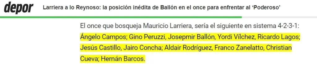 Mauricio Larriera prepara once de Alianza Lima con Josepmir Ballón de defensa. | Crédito: Captura Depor.