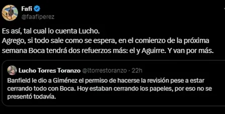 Giménez y Aguirre se sumarían la próxima semana.