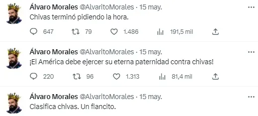 Alvaro Morales calificó a Chivas de “Flancito” (@AlvaritoMorales)