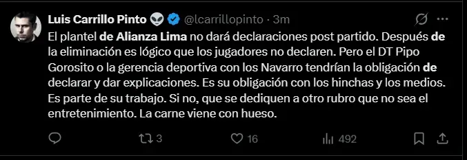 Fuente: @lcarrillopinto