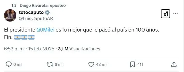 El retuit de RIvarola.
