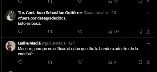 Los comentarios de los hinchas de Boca sobre el gesto de Rojo.