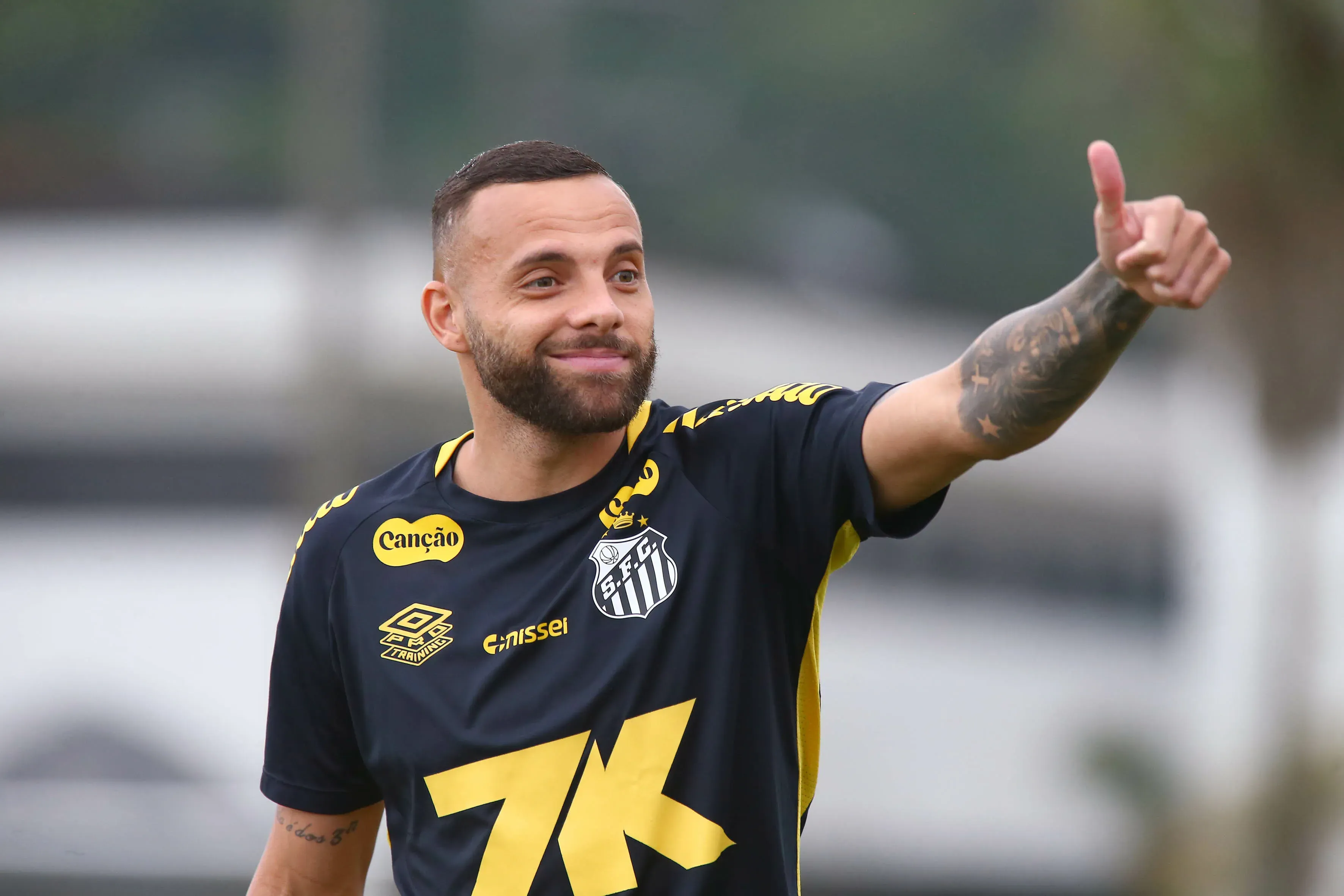 Guilherme jogador do Santos durante treino no Centro de Treinamento CT Rei Pele. Foto: Mauricio De Souza/AGIF