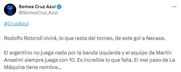 El inesperado referente de Cruz Azul que fue criticado (X)