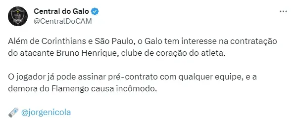 Clubes interessados no atacante do Flamengo