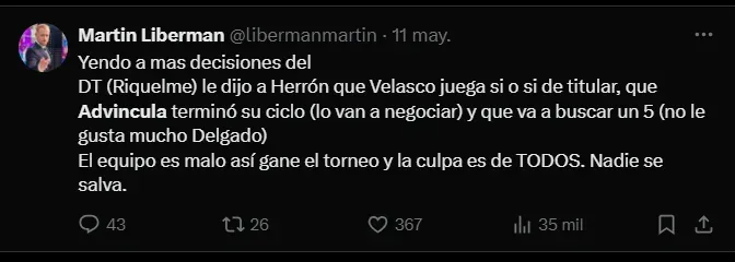 Fuente: @libermanmartin