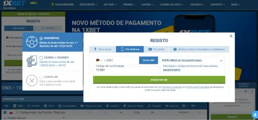 Como fazer o registo na 1xBet: passo a passo