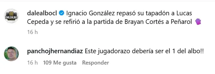 El comentario  favor de Nacho González