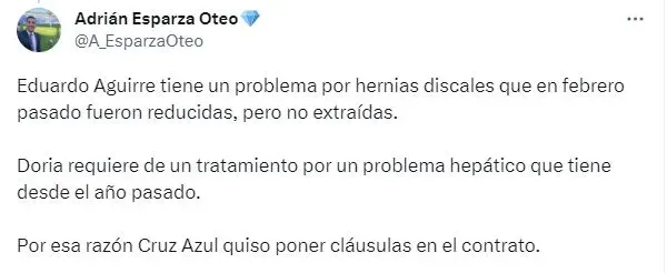 Las lesiones de Matheus Dória y Eduardo Aguirre (Twitter)