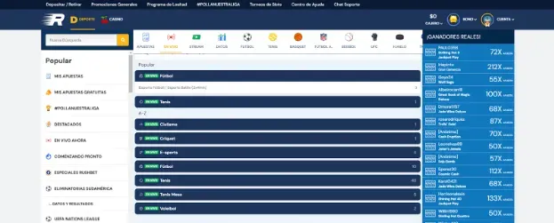 Apuestas en vivo Rushbet
