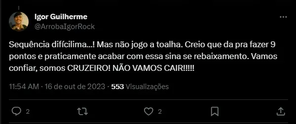 Tweet Cruzeiro 2