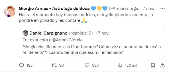 Tuit de Giorgio Armas.