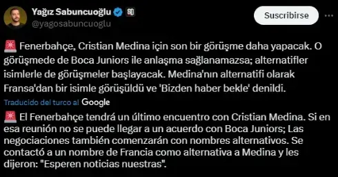 Medina había recibido una oferta del fútbol turco.