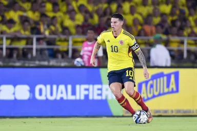 James Rodríguez em ação pela Colômbia. Foto: Gabriel Aponte/Getty Images