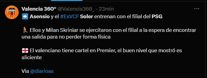 Fuente: @Valencia260_