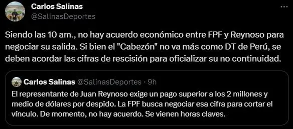 El director del Diario Líbero expone la última hora sobre Juan Reynoso. (Foto: Twitter).