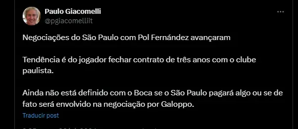 Acuerdo inminente entre Pol Fernández y San Pablo.