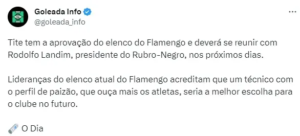 Tite pode pintar no Flamengo