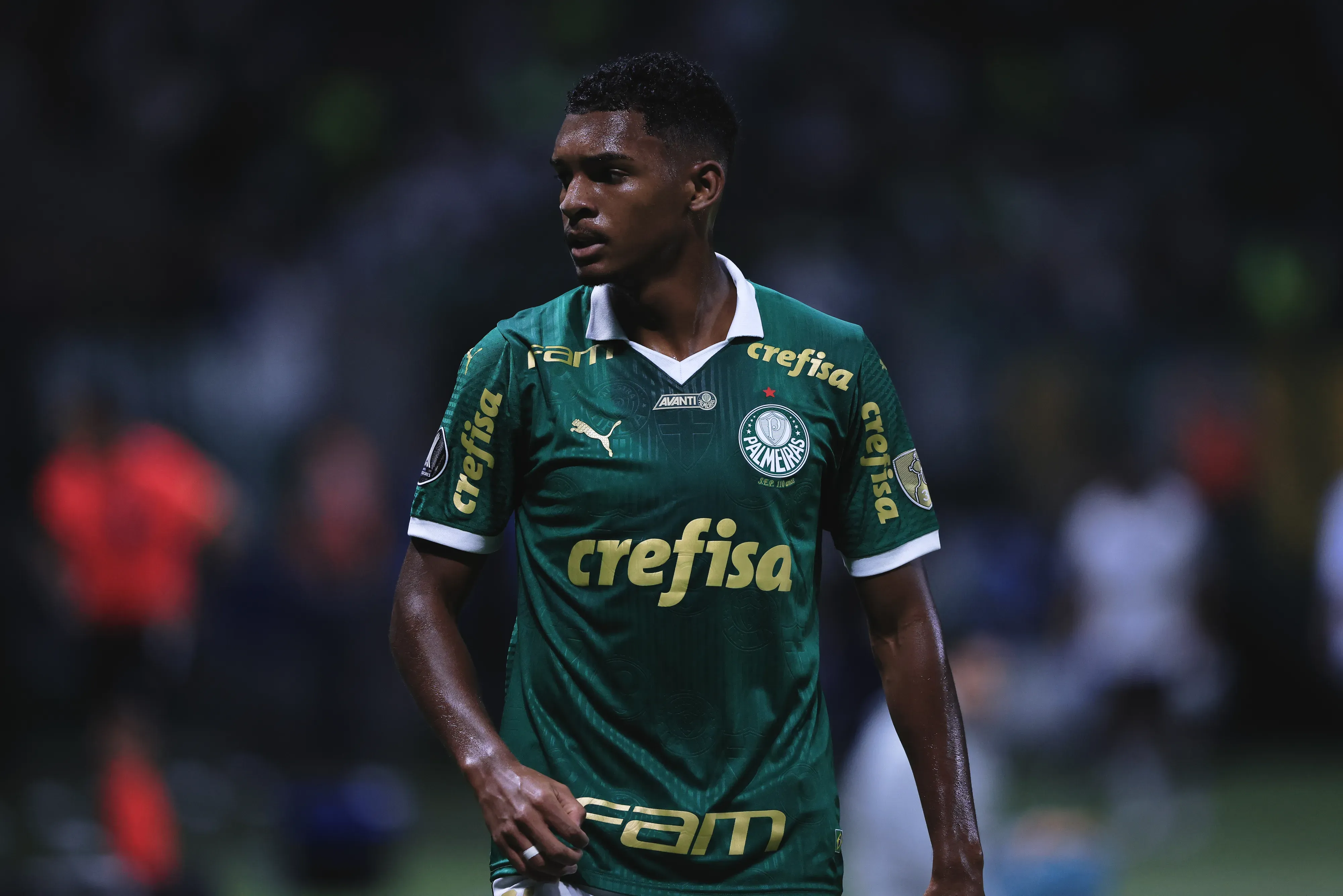 Luis Guilherme jogador do Palmeiras durante partida contra o Liverpool – URU no estadio Arena Allianz Parque pelo campeonato Copa Libertadores 2024. Foto: Ettore Chiereguini/AGIF