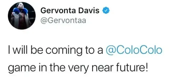 La promesa de Gervonta Davis a Colo Colo.