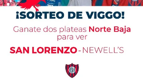 Gánate un par de plateas para San Lorenzo vs Newell's con el sorteo de Viggo