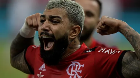 RJ – Rio de Janeiro – 22/05/2021 – CARIOCA 2021, FLAMENGO X FLUMINENSE – Gabigol jogador do Flamengo comemora seu gol durante partida contra o Fluminense no estadio Maracana pelo campeonato Carioca 2021. Foto: Thiago Ribeiro/AGIF
