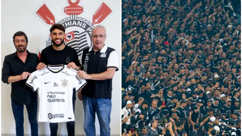 Fotos: (Rodrigo Coca/Ag. Corinthians/Alexandre Schneider)/Getty Images) – Yuri Alberto rasgou elogios à festa que a torcida do Corinthians fez na última terça, em jogo válido pela decisão na Copa Libertadores
