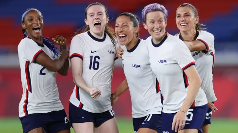 Laurence Griffiths/ Getty Images –  Jogadoras da seleção dos Estados Unidos
